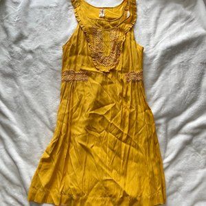 Maeve Anthropologie Mustard Yellow Dress S